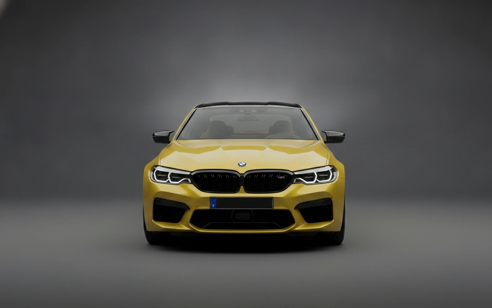 BMW M5 Competition Yellow 2023 — exterior side view