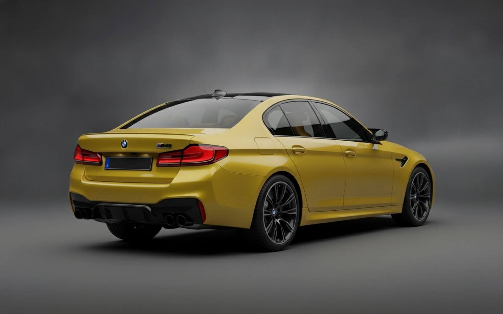 BMW M5 Competition Yellow 2023 — interior dashboard