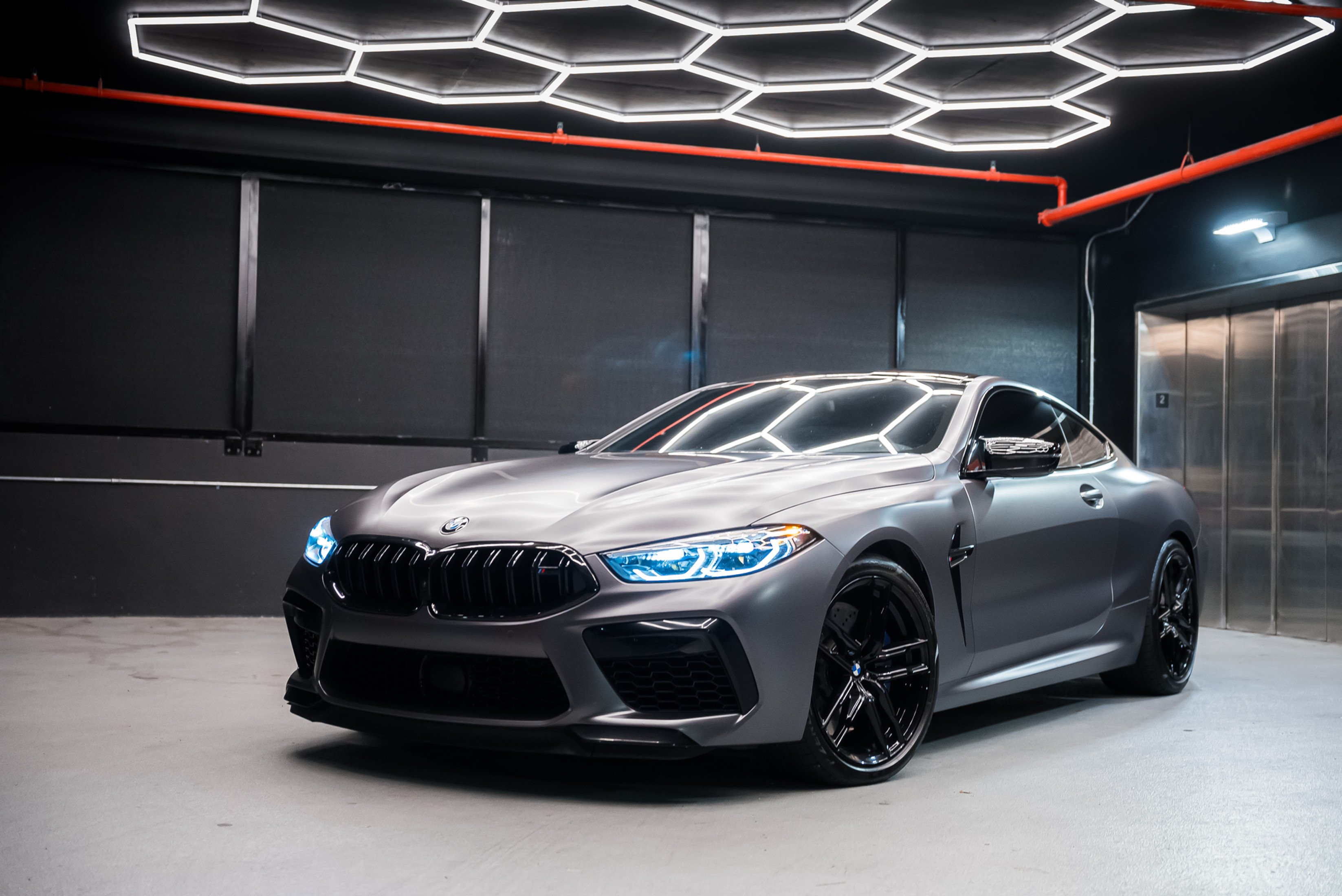 BMW M8 Competition Blue for rent in Miami — exterior photo