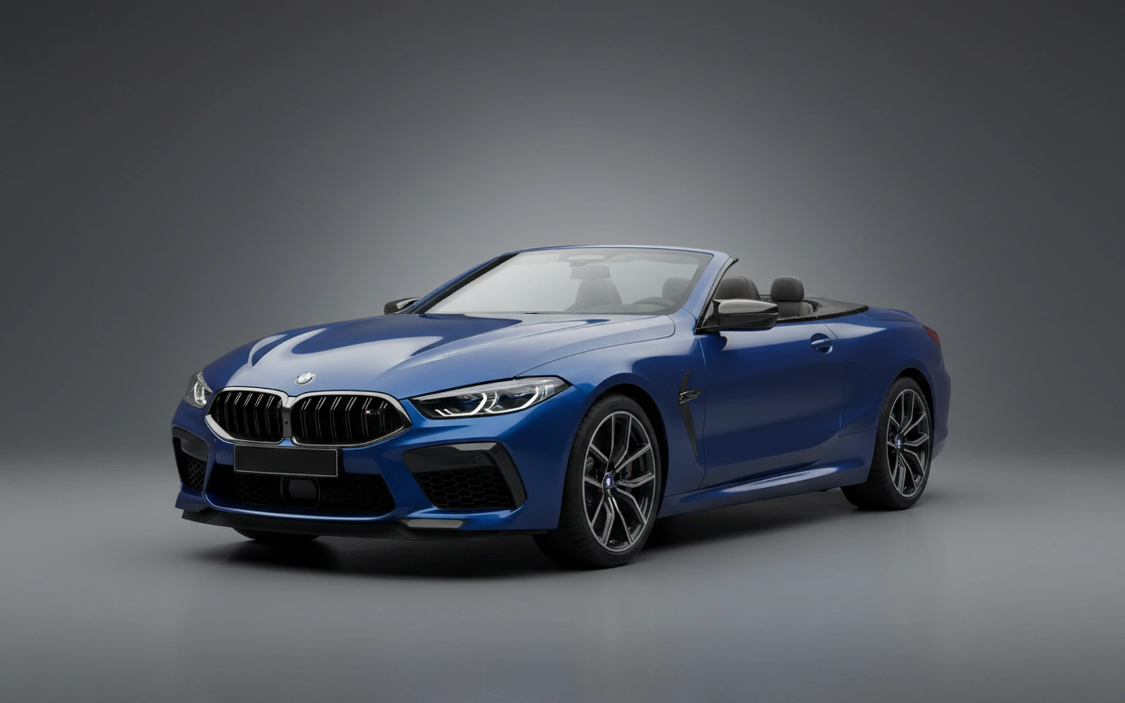 BMW M8 Competition Convertible Azul 2023 for rent in Miami — exterior front view