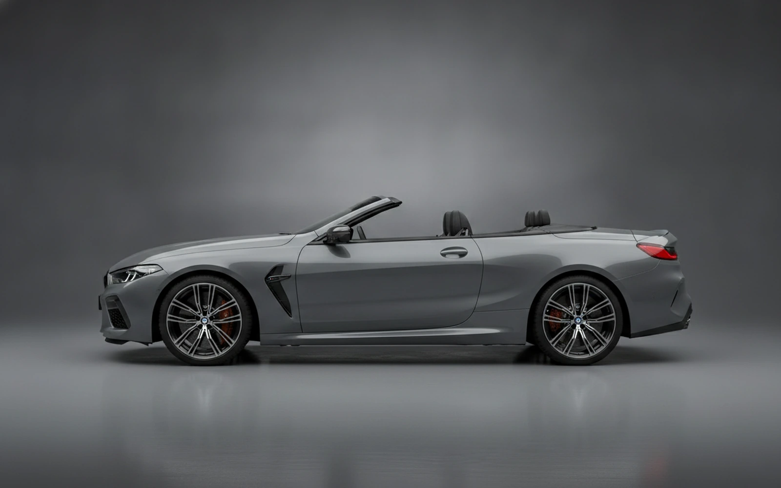 BMW M8 Competition Convertible Grey 2023 — exterior rear view