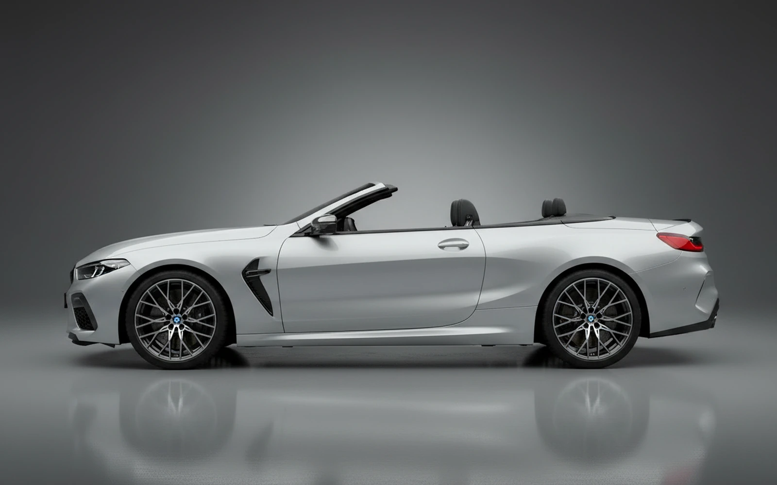 BMW M8 Competition Convertible Silver 2023 — exterior rear view