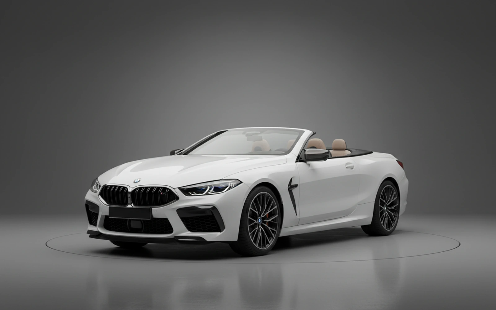BMW M8 Competition Convertible White 2023 for rent in Miami — exterior front view