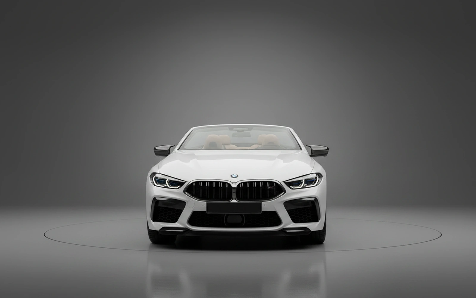 BMW M8 Competition Convertible White 2023 — exterior side view