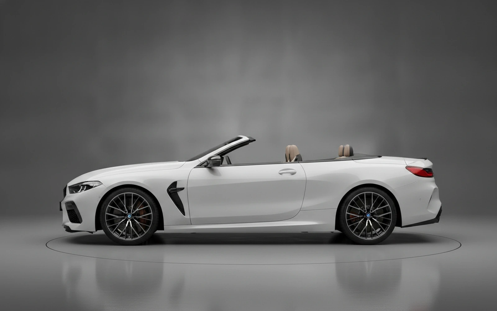 BMW M8 Competition Convertible White 2023 — exterior rear view