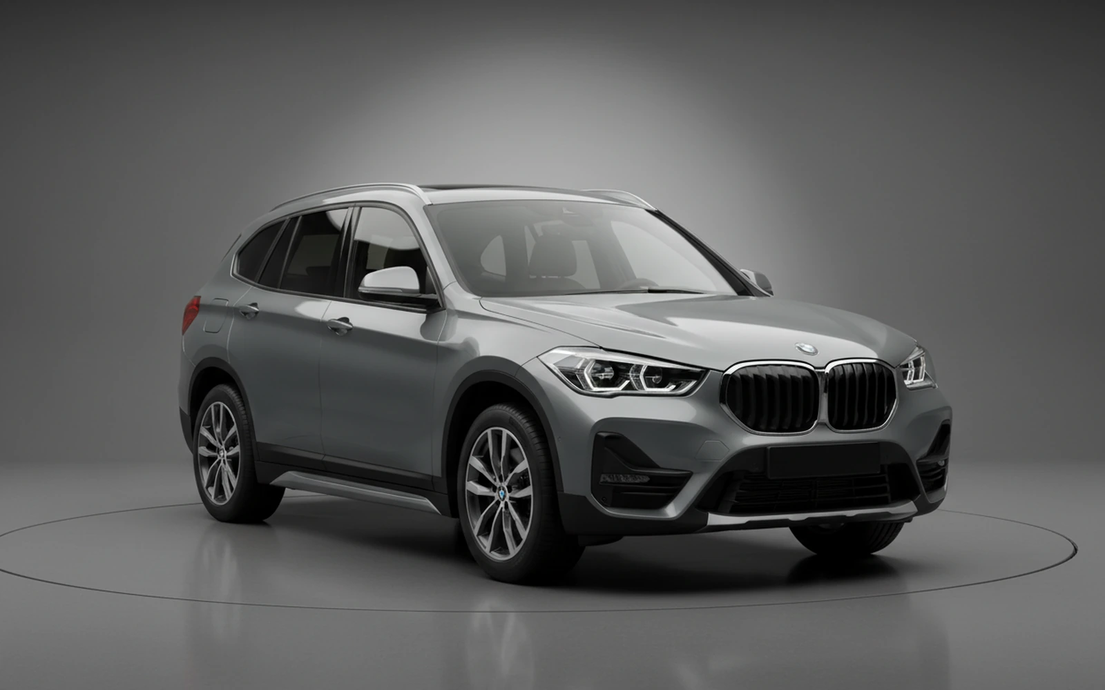 BMW X1 Grey 2024 for rent in Miami — exterior front view