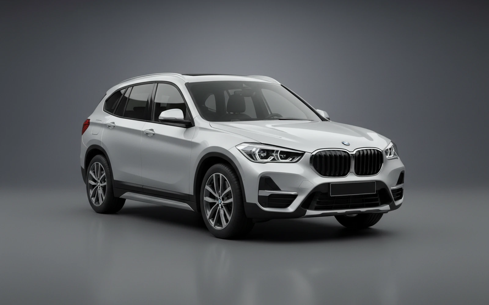 BMW X1 Silver 2024 for rent in Miami — exterior front view