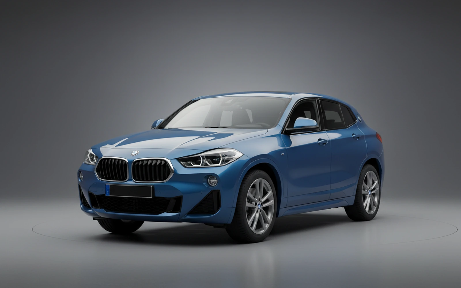 BMW X2 Azul 2026 for rent in Miami — exterior front view