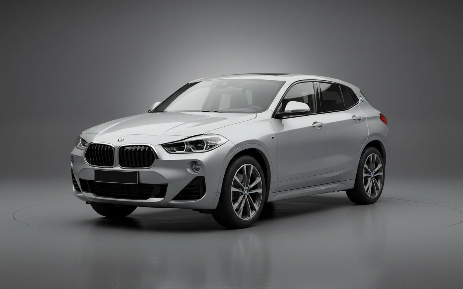 BMW X2 Silver 2026 for rent in Miami — exterior front view