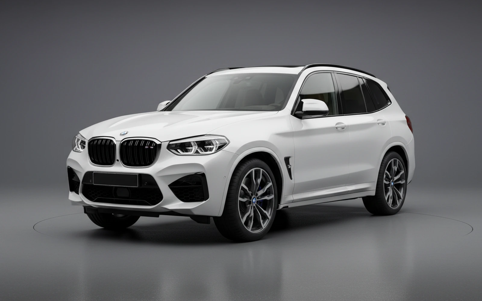 BMW X3M Competition White 2022 for rent in Miami — exterior front view