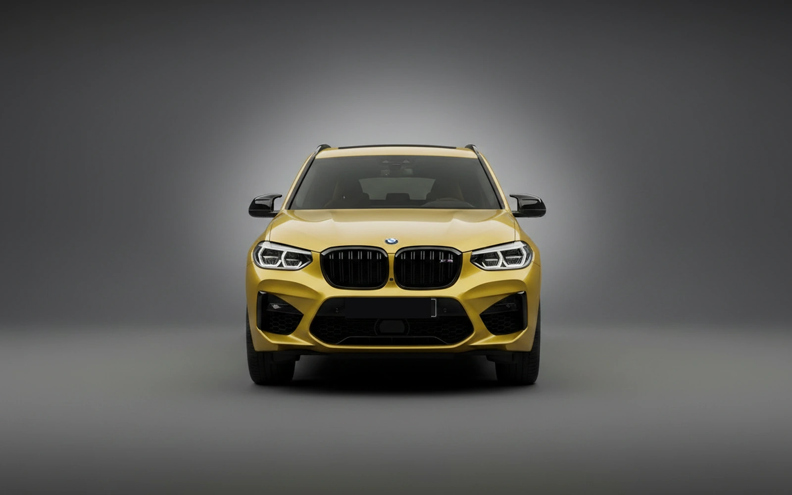 BMW X3m Competition Yellow 2022 — exterior side view