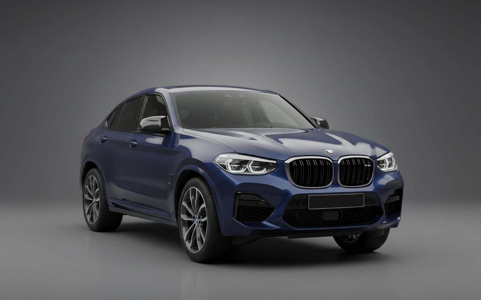 BMW X4M Competition Dark-blue 2022 for rent in Miami — exterior front view