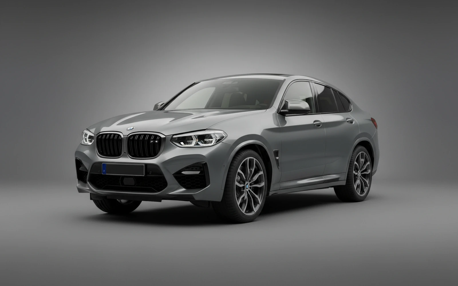 BMW X4M Competition Grey 2022 for rent in Miami — exterior front view