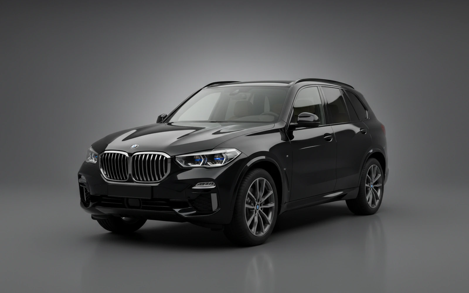 BMW X5 Black 2021 for rent in Miami — exterior front view