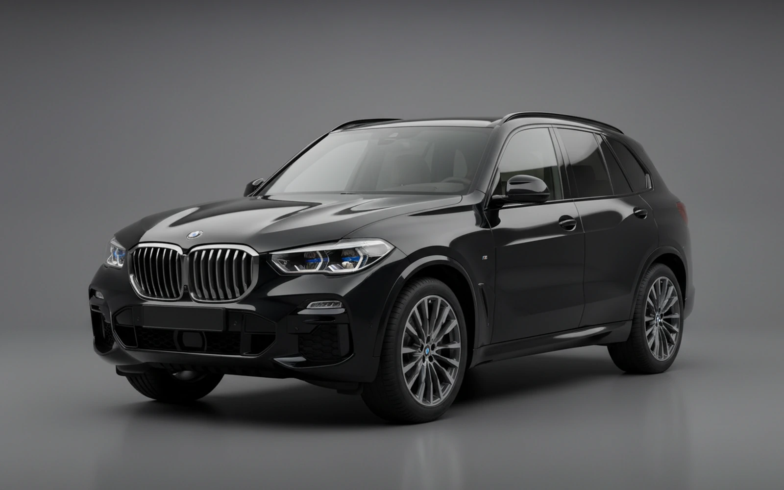 BMW X5 Black 2024 for rent in Miami — exterior front view