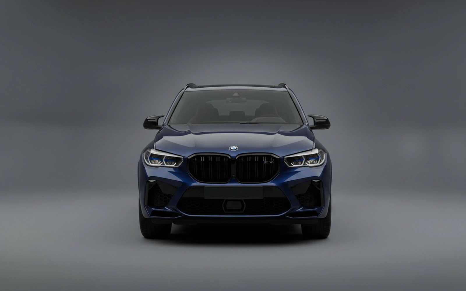 BMW X5m Competition Dark-blue 2023 — exterior side view