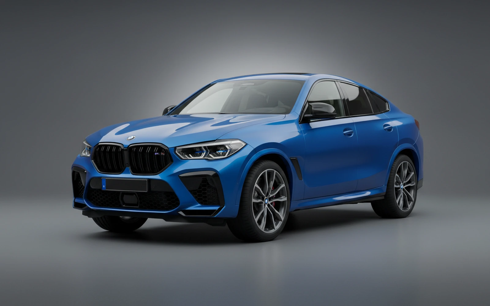 BMW X6m Competition Blue 2021 for rent in Miami — exterior photo