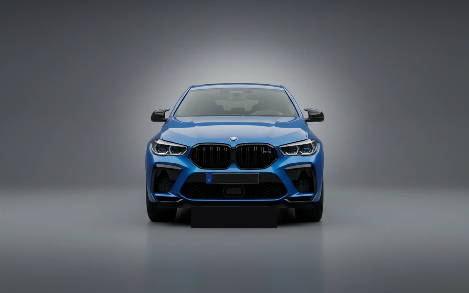 BMW X6m Competition Blue 2021 — exterior side view