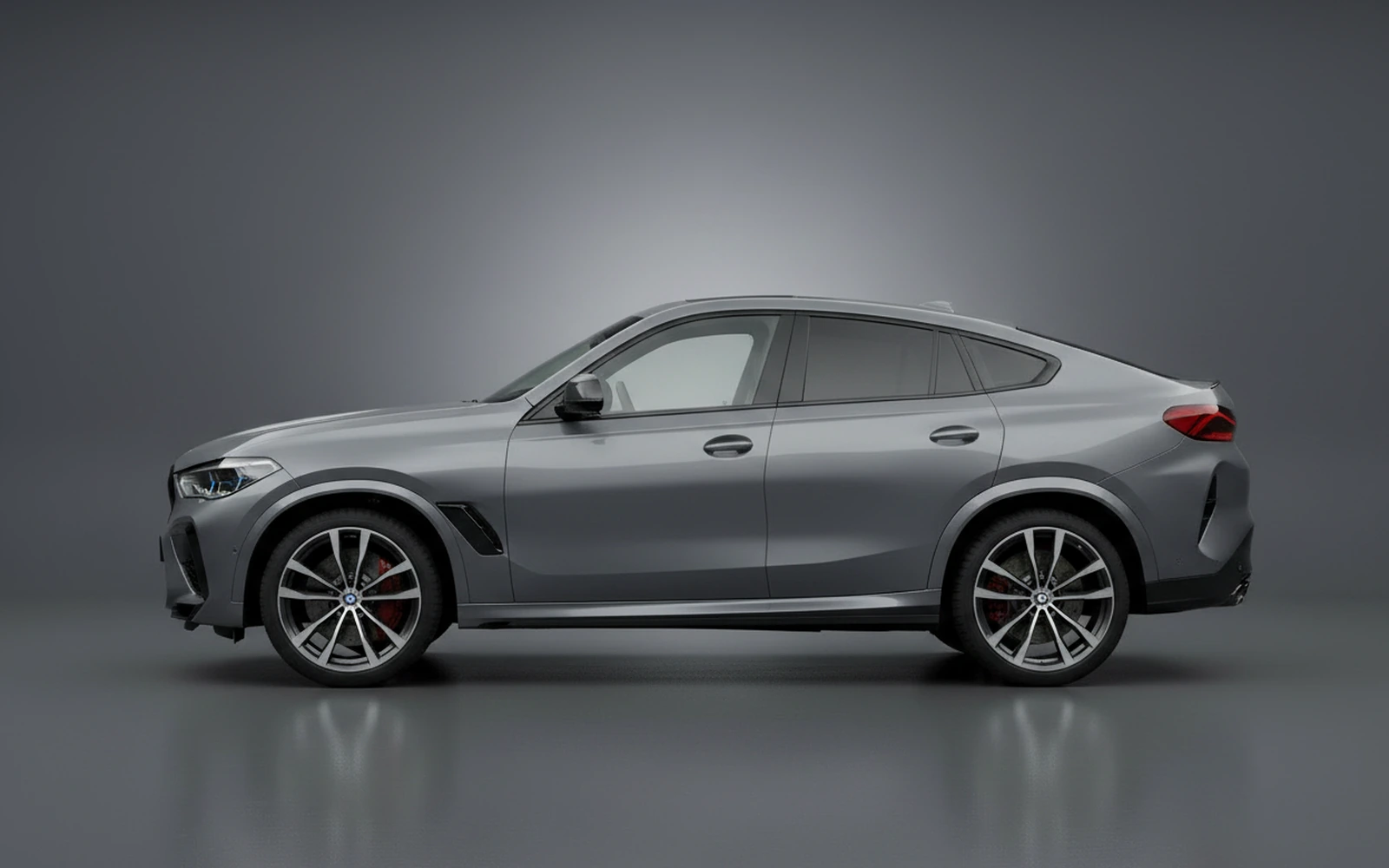 BMW X6m Competition Grey 2024 — exterior rear view