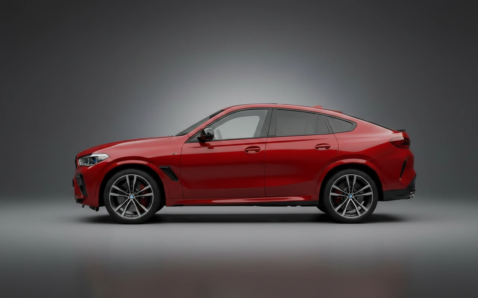 BMW X6M Competition Red 2021 — exterior rear view