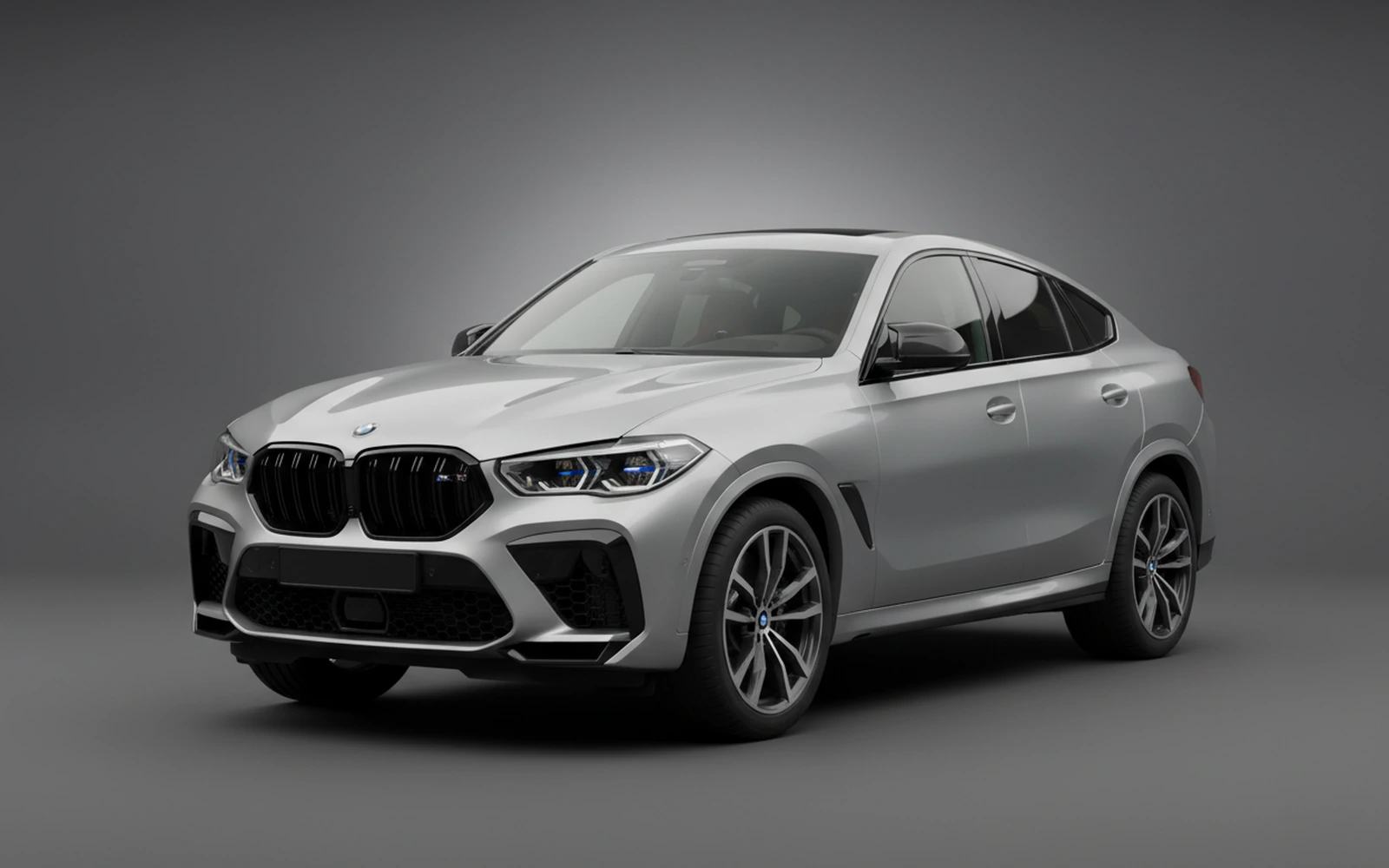 BMW X6M Competition Plata 2021 for rent in Miami — exterior front view