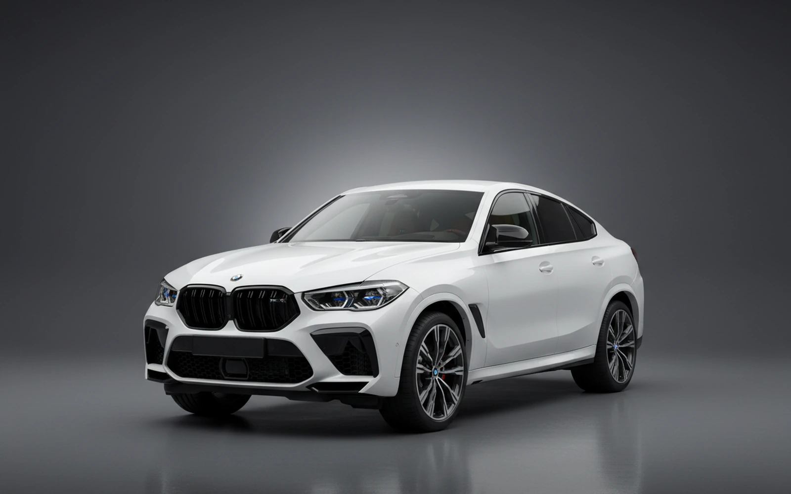BMW X6M Competition White 2021 for rent in Miami — exterior front view