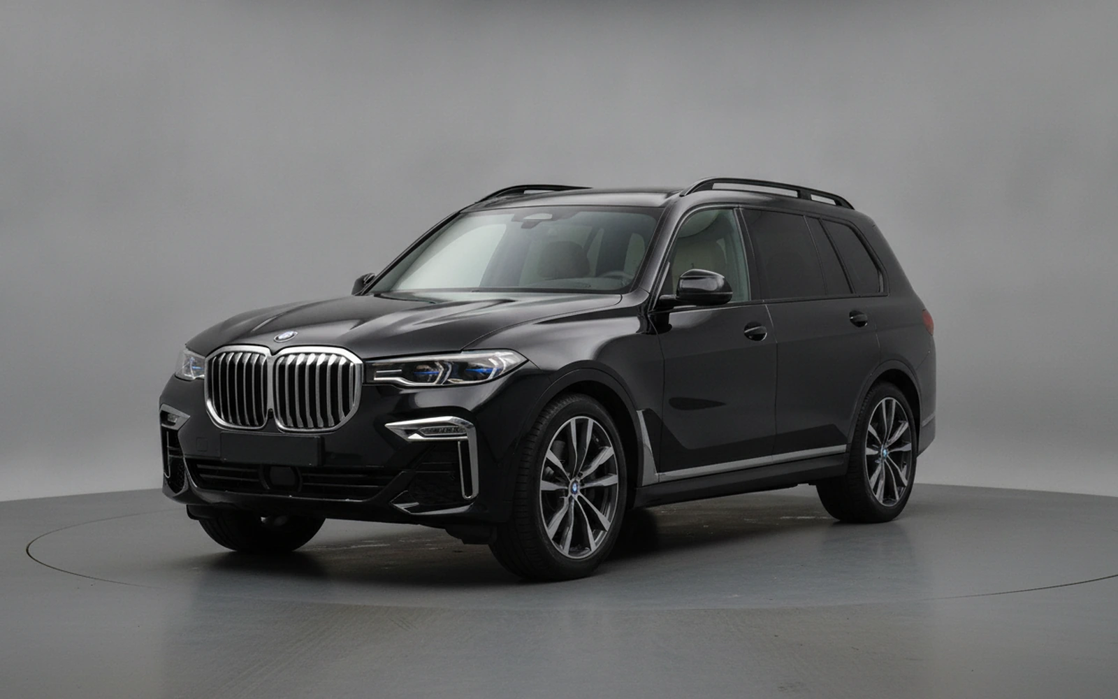 BMW X7 Black 2023 for rent in Miami — exterior front view