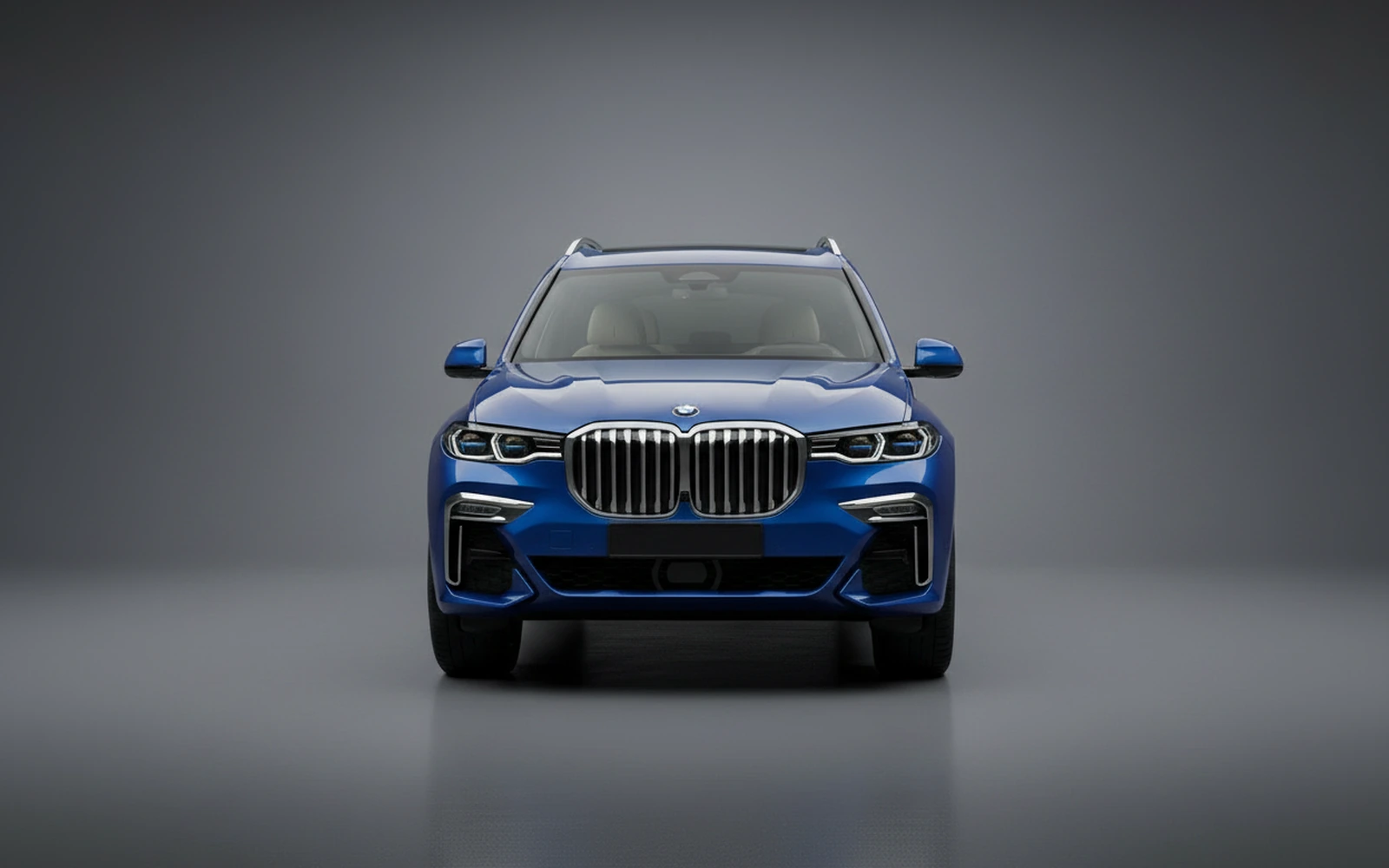BMW X7 Dark Blue 2021 — exterior side view