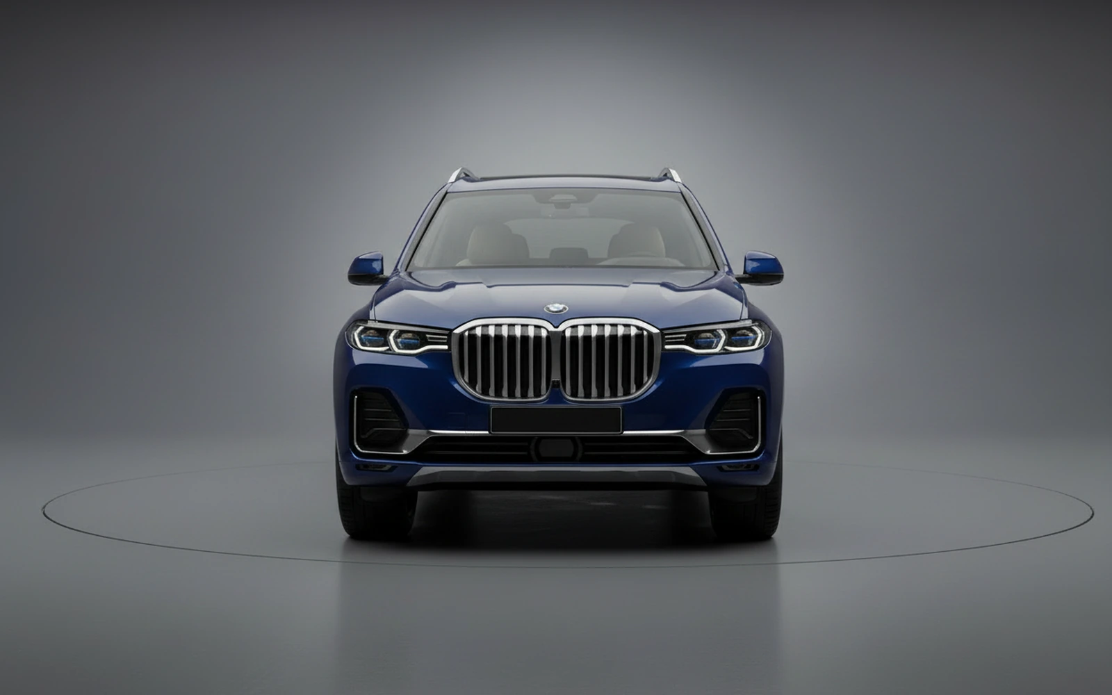 BMW X7 Dark Blue 2022 — exterior side view