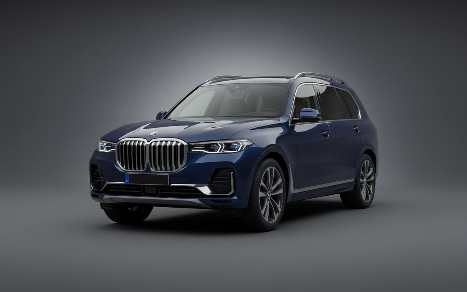 BMW X7 Dark-blue 2022 for rent in Miami — exterior front view