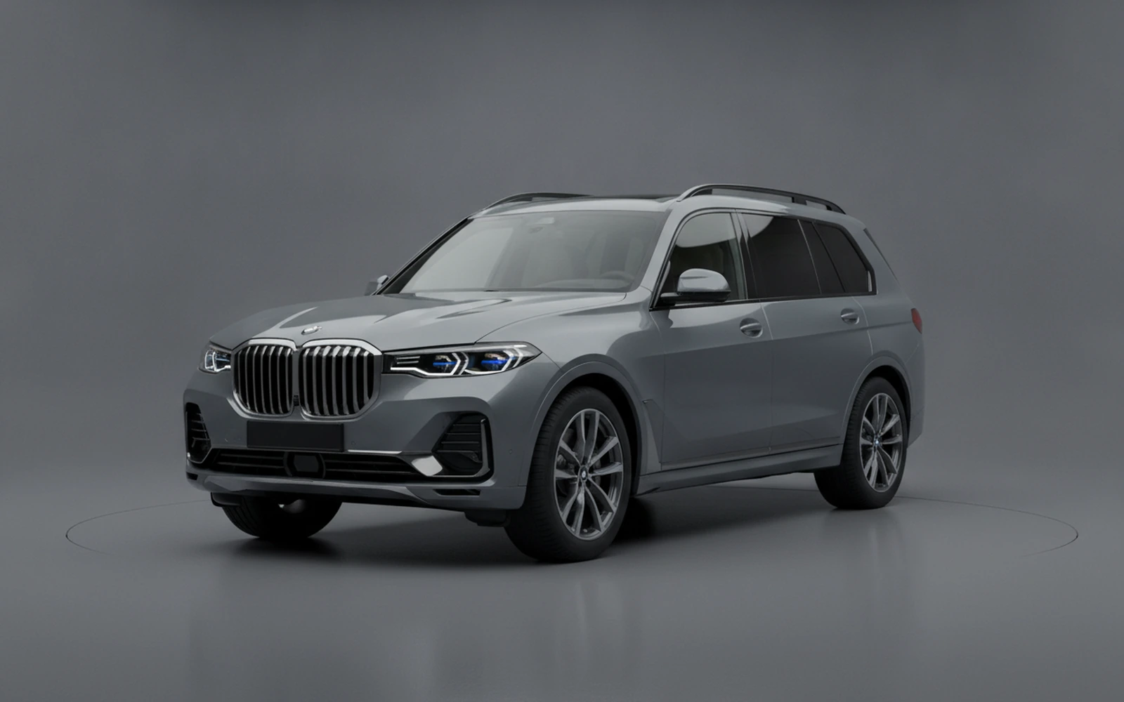 BMW X7 40i Grey 2025 for rent in Miami — exterior front view