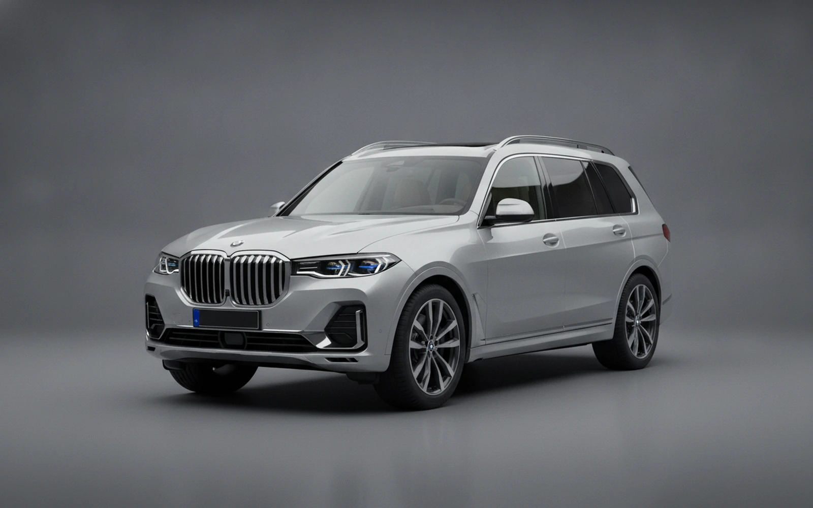BMW X7 xDrive40i Silver 2025 for rent in Miami — exterior front view