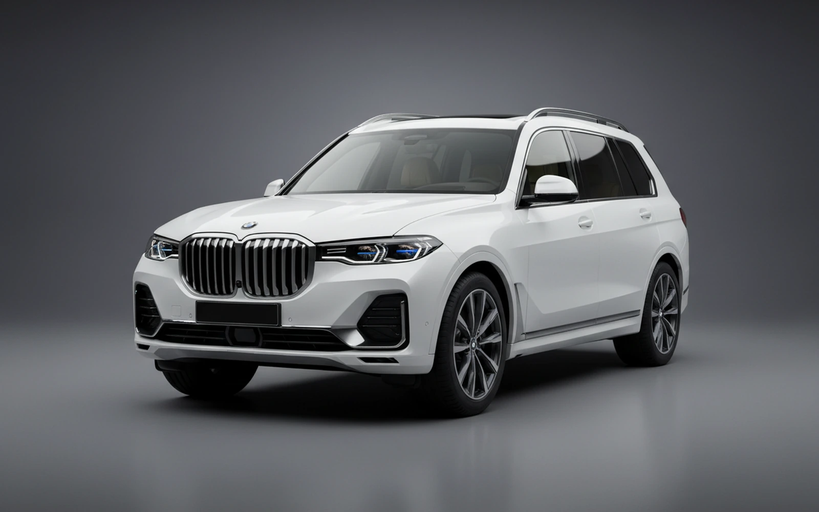 BMW X7 40i White 2025 for rent in Miami — exterior front view