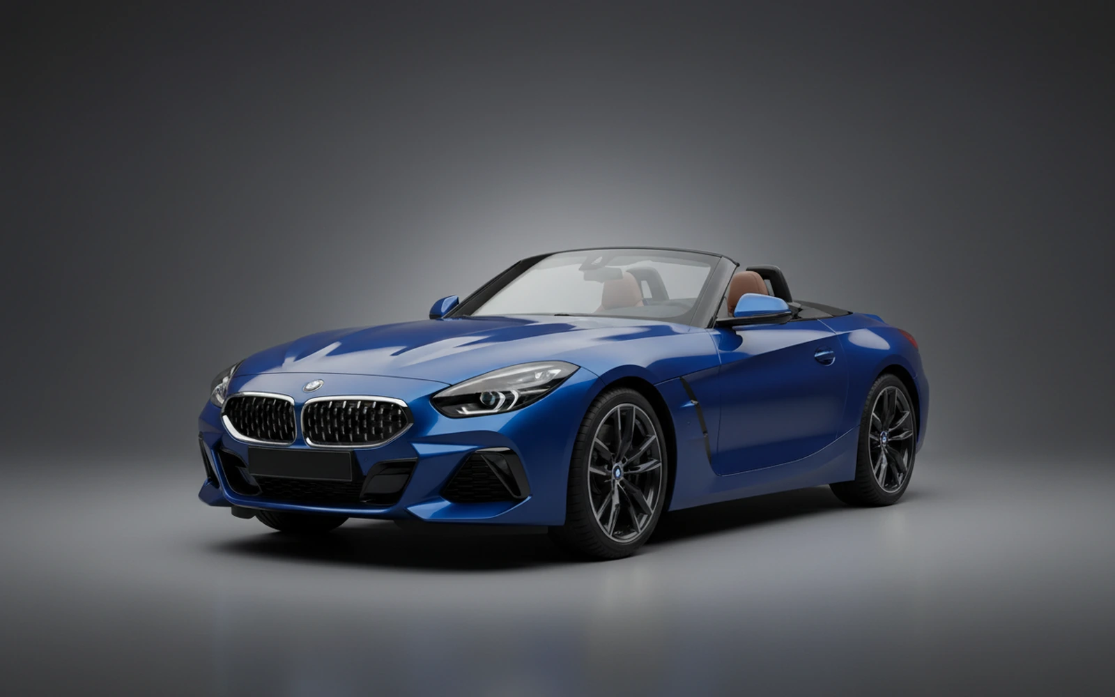BMW Z4 Blue 2022 for rent in Miami — exterior front view