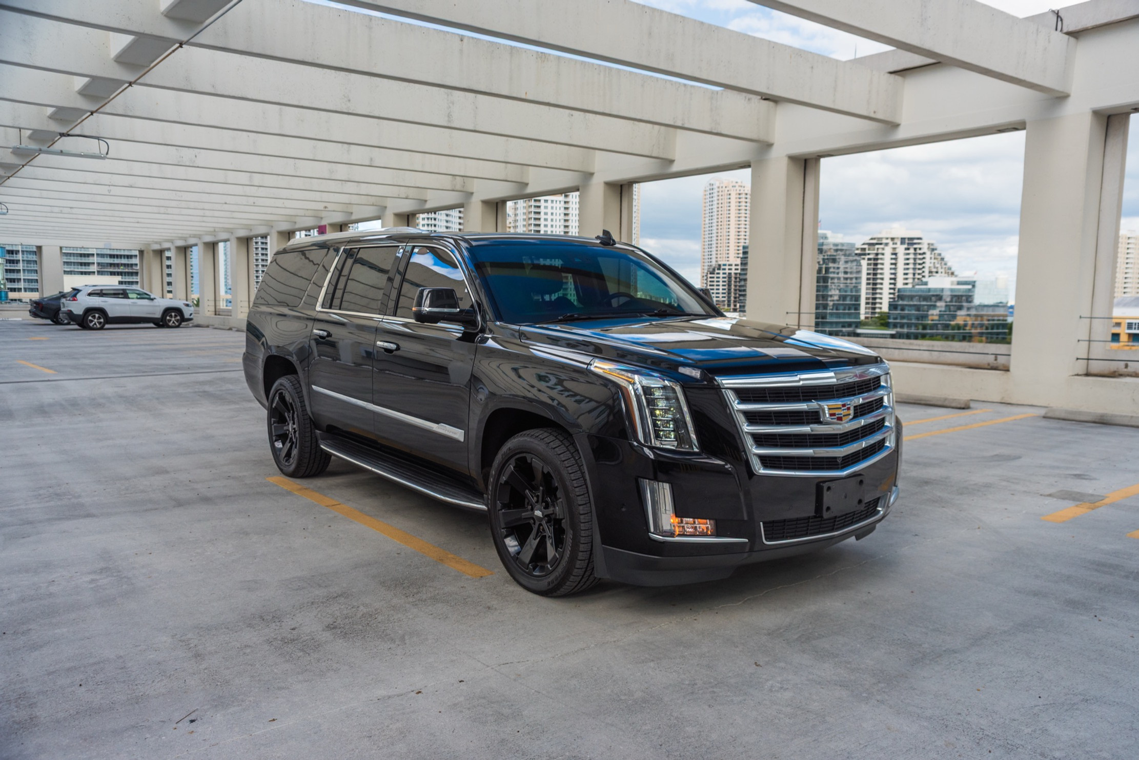 Cadillac Escalade ESV Black — exterior rear view