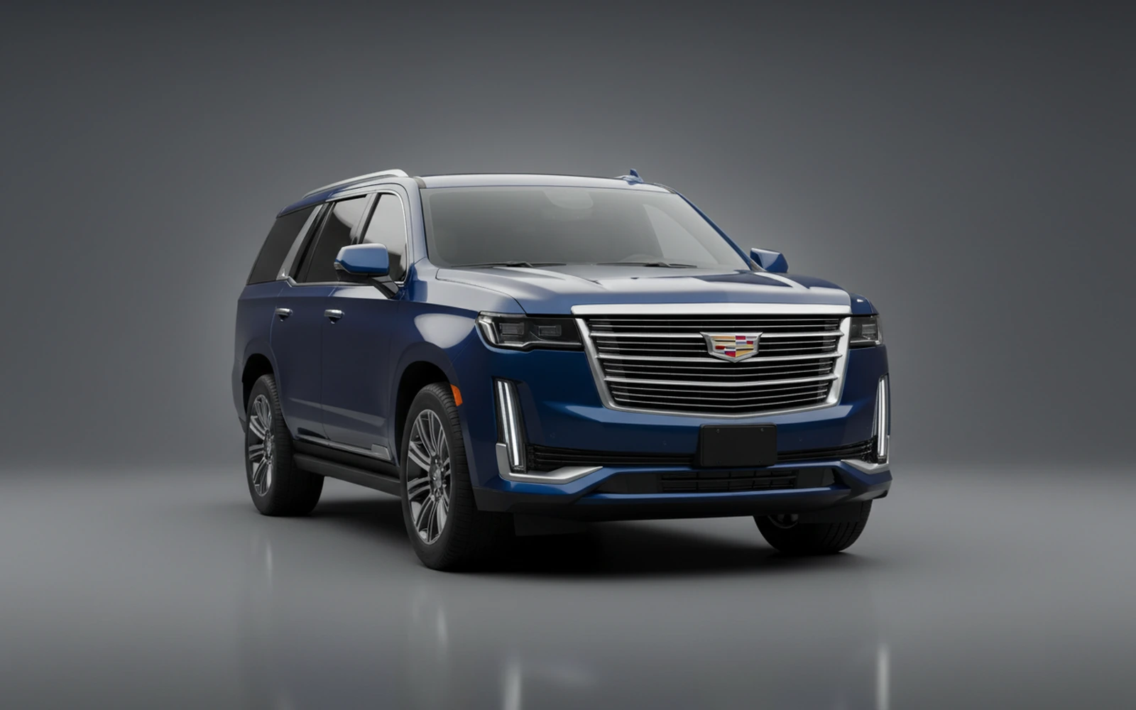 Cadillac Escalade Blue 2024 for rent in Miami — exterior front view