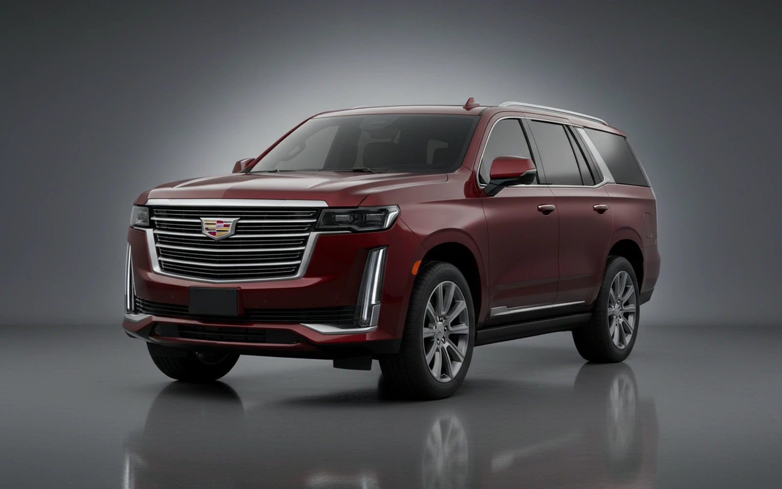 Cadillac Escalade Burgundy 2024 for rent in Miami — exterior front view