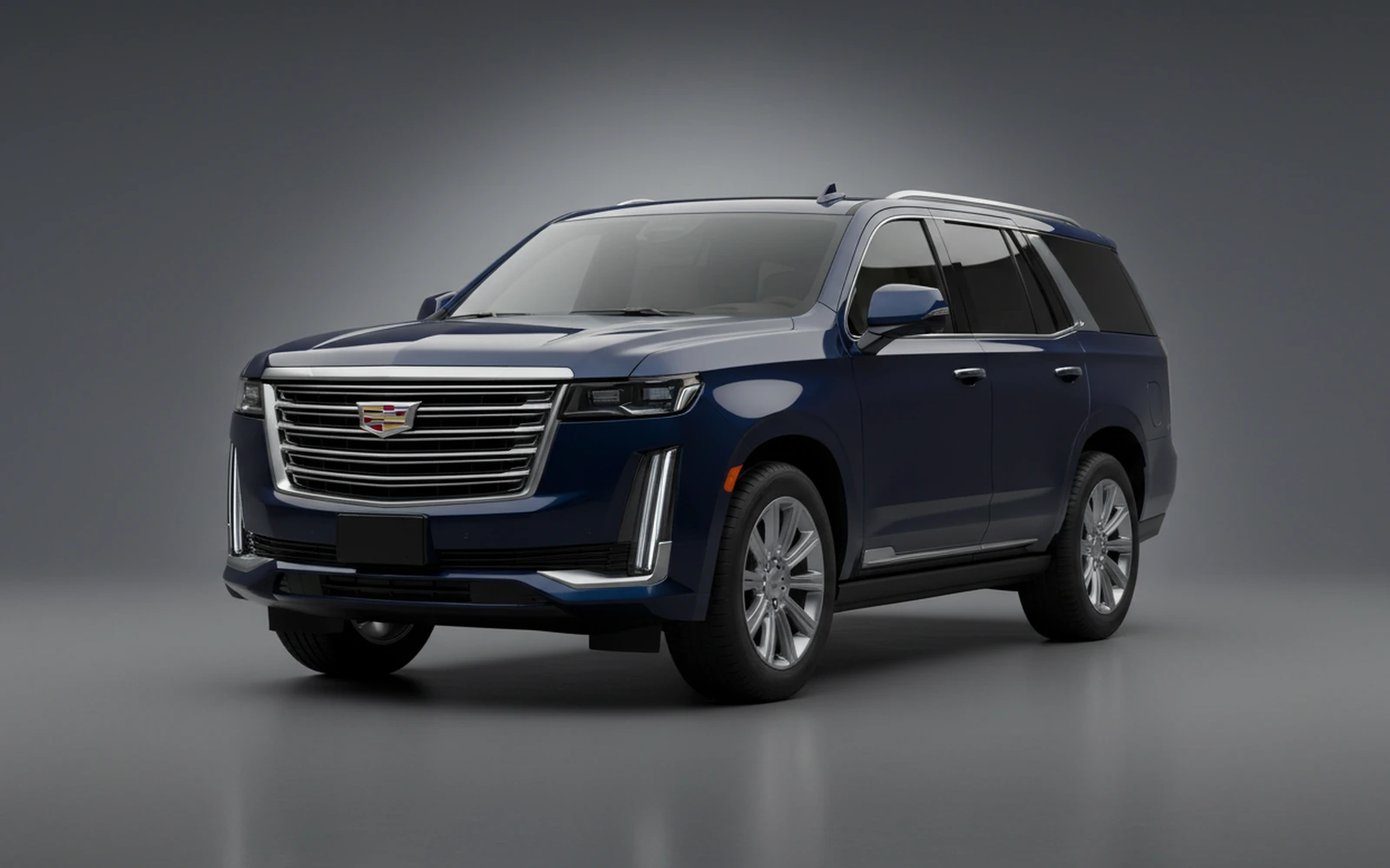 Cadillac Escalade Dark-blue 2024 for rent in Miami — exterior front view