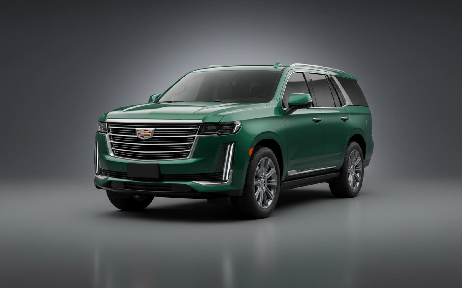 Cadillac Escalade Green 2024 for rent in Miami — exterior front view