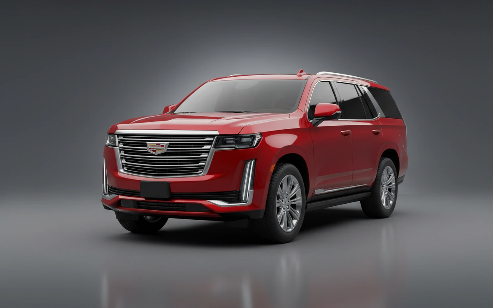 Cadillac Escalade Red 2025 for rent in Miami — exterior front view