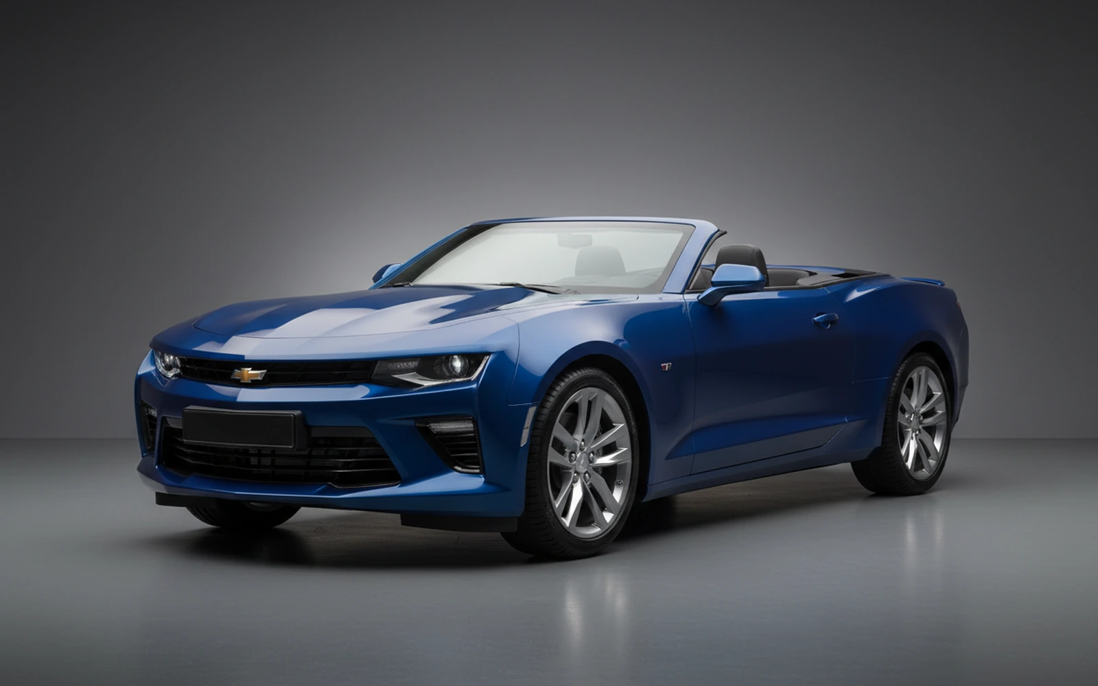 Chevrolet Camaro Convertible Blue 2022 for rent in Miami — exterior front view