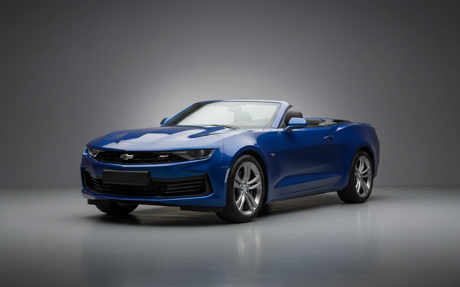 Chevrolet Camaro Convertible Blue 2024 for rent in Miami — exterior front view