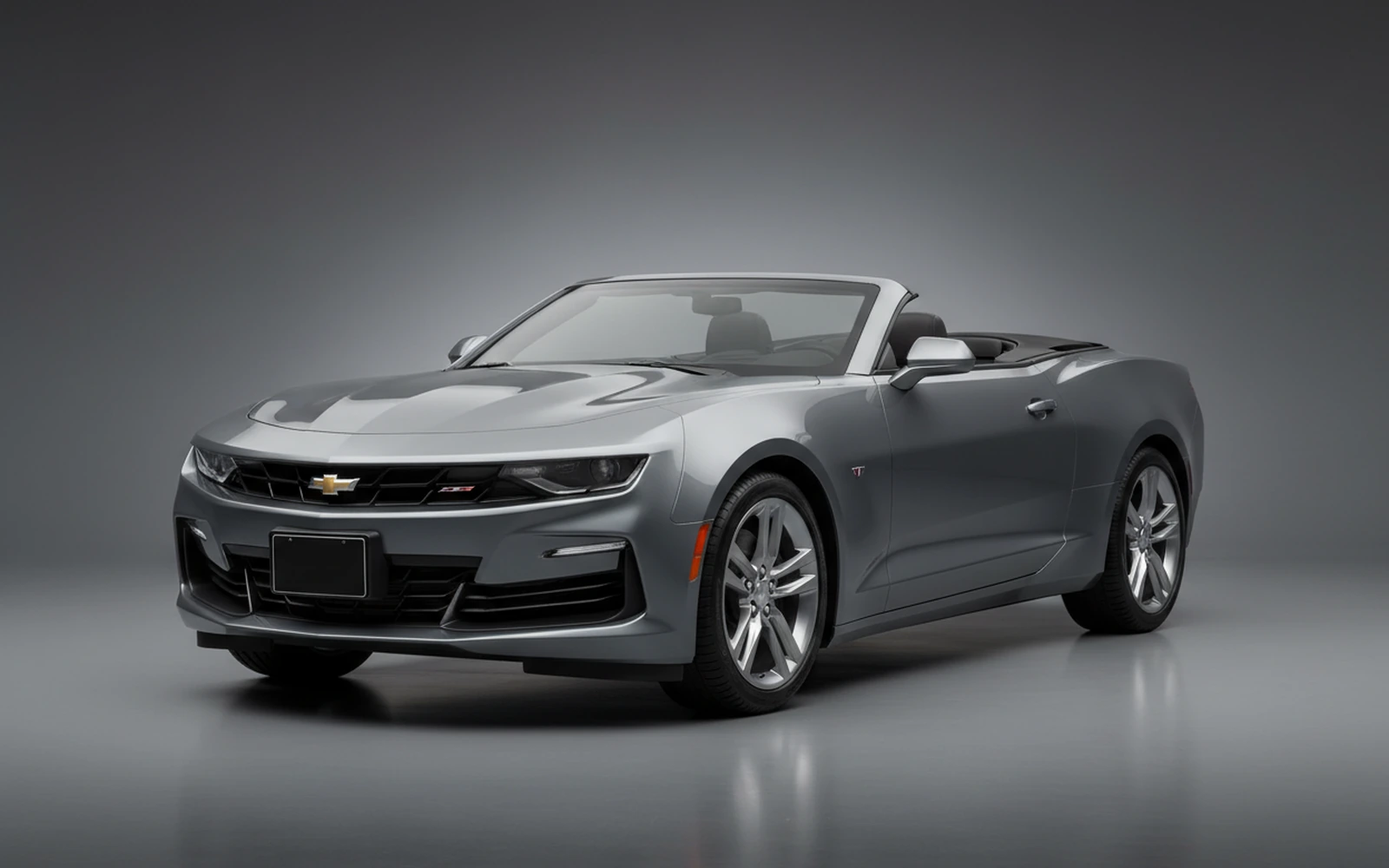 Chevrolet Camaro Convertible Grey 2024 for rent in Miami — exterior front view