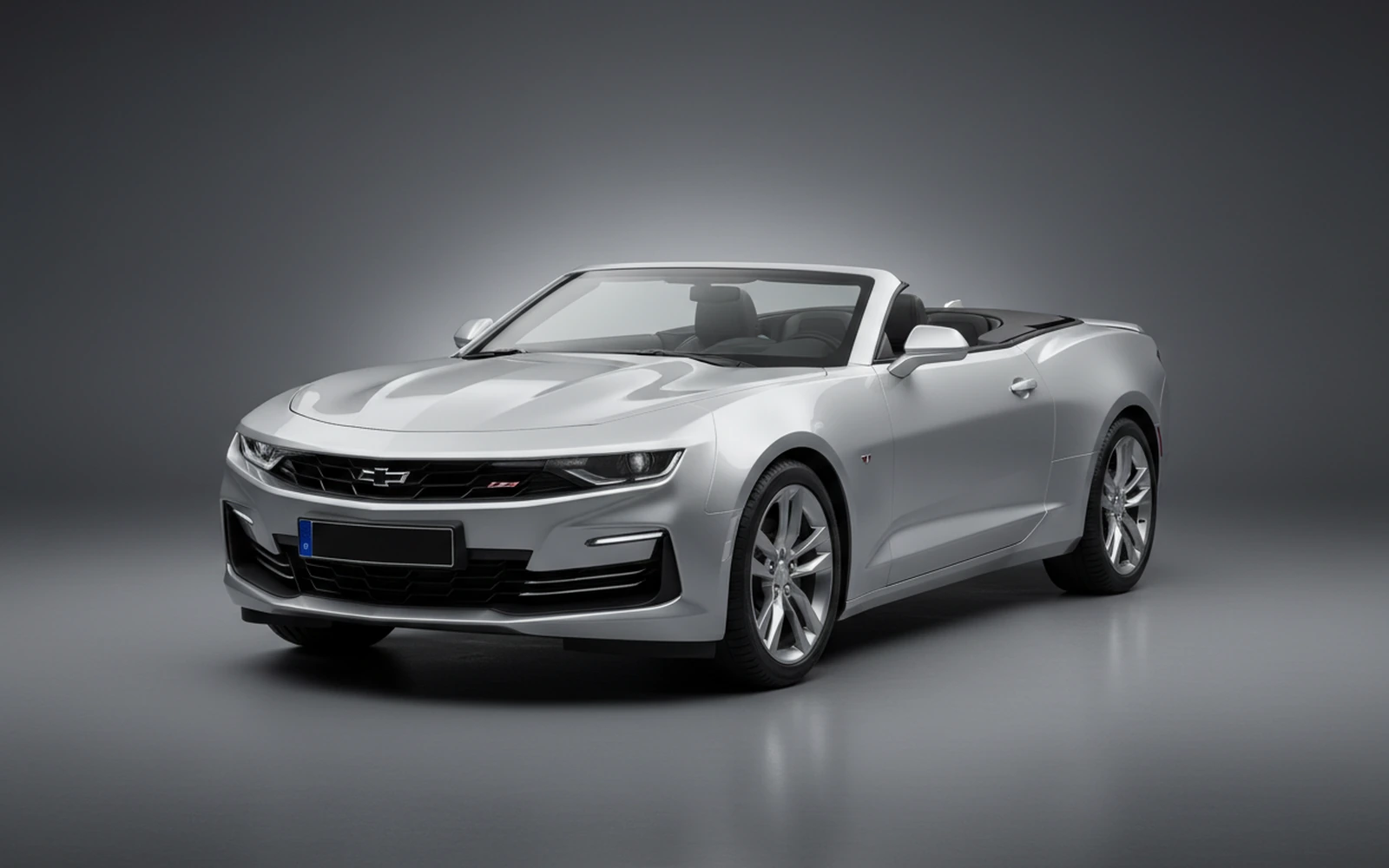 Chevrolet Camaro Convertible Silver 2025 for rent in Miami — exterior front view