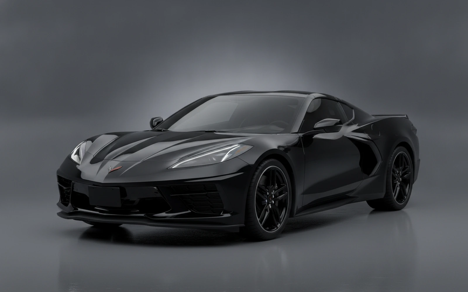 Chevrolet Corvette Z06 Black 2022 for rent in Miami — exterior front view