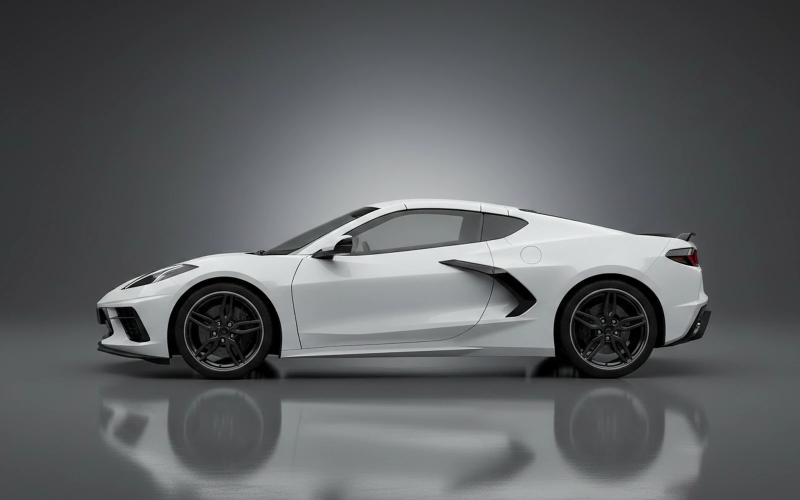 Chevrolet Corvette C8 White 2021 — exterior rear view