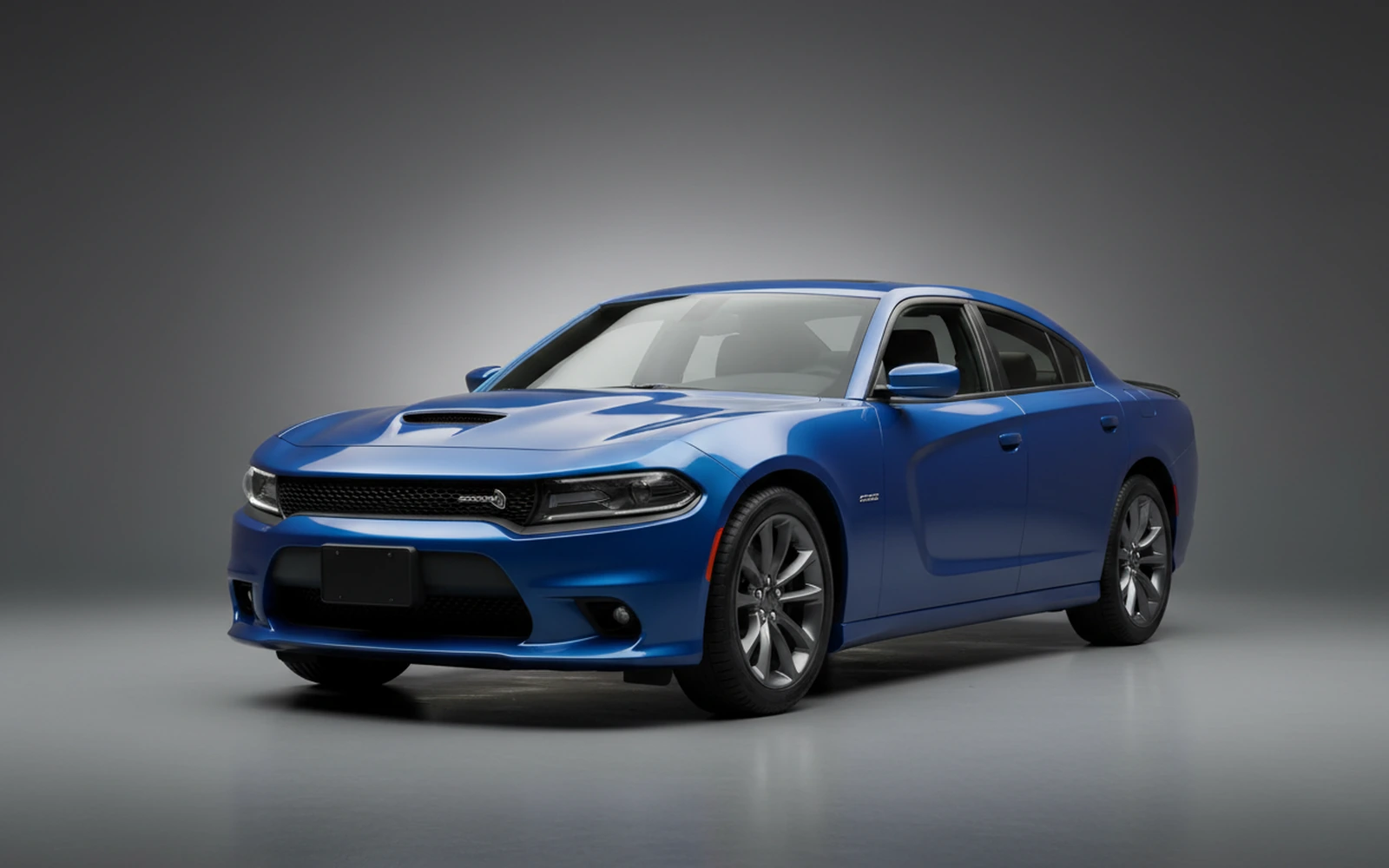 Dodge Charger Azul 2022 for rent in Miami — exterior front view
