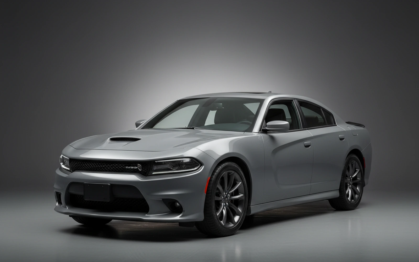 Dodge Charger Grey 2022 for rent in Miami — exterior front view