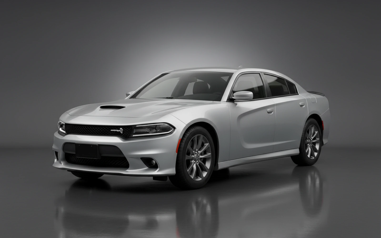 Dodge Charger Silver 2022 for rent in Miami — exterior front view
