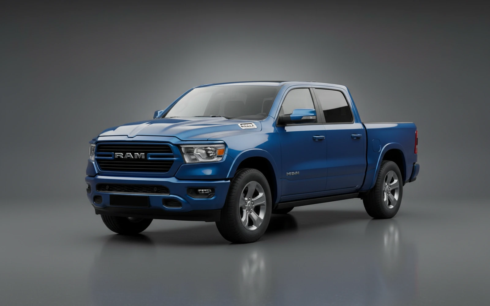 Dodge Ram 1500 Hemi V8 Blue 2022 for rent in Miami — exterior front view